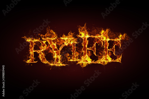 Rylee name made of fire and flames