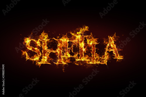 Sheila name made of fire and flames