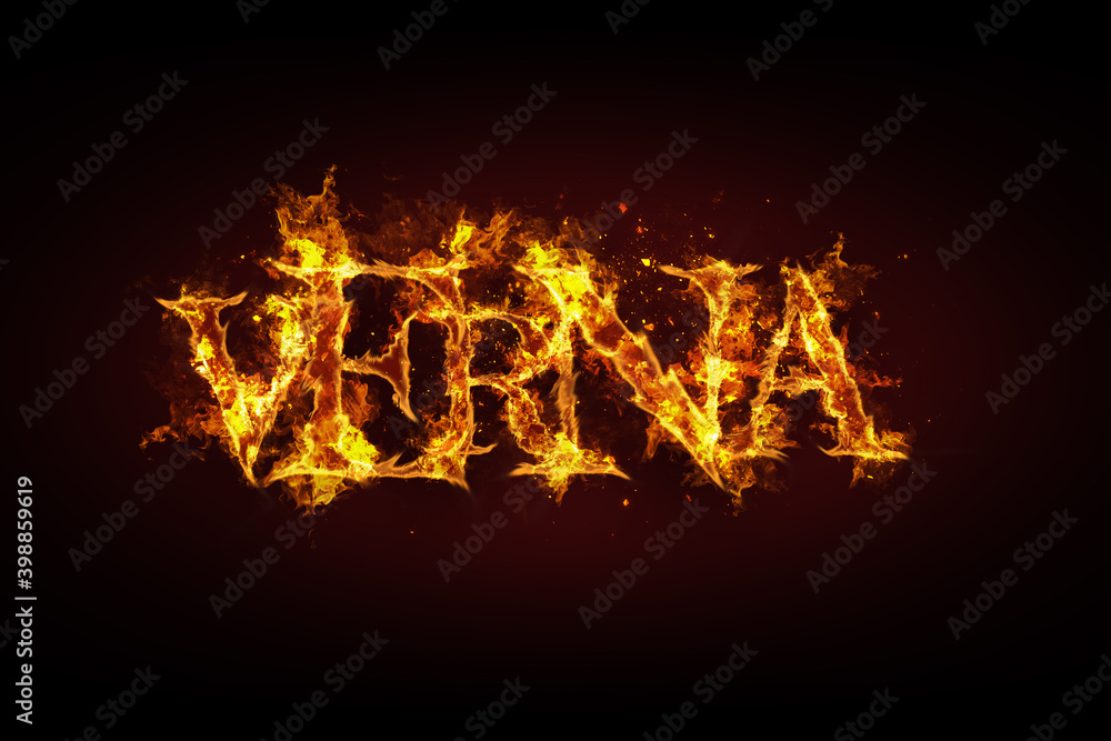 Verna name made of fire and flames Verna name made of fire and flames
