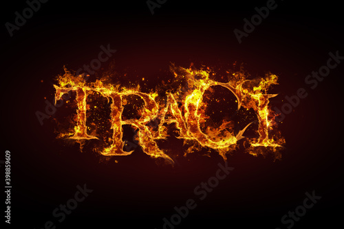 Traci name made of fire and flames