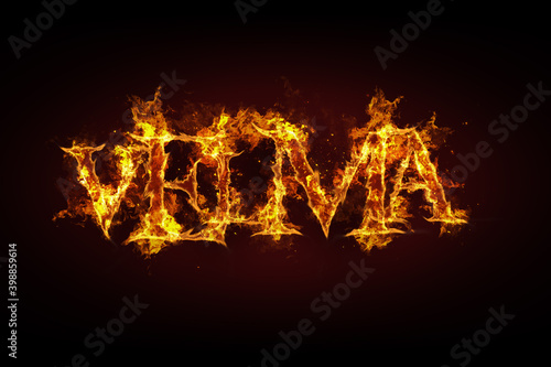 Velma name made of fire and flames photo