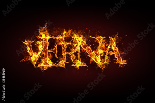 Verna name made of fire and flames