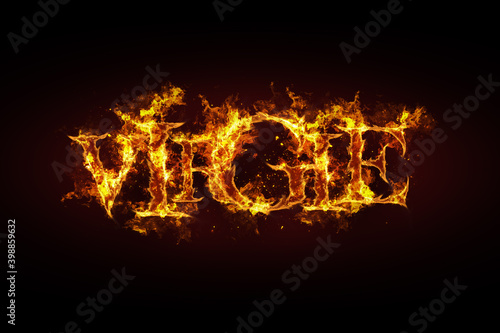 Virgie name made of fire and flames