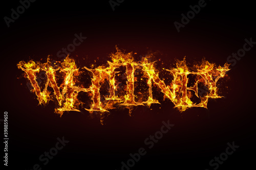 Whitney name made of fire and flames