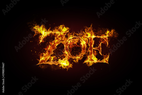 Zoe name made of fire and flames