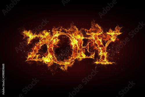 Zoey name made of fire and flames