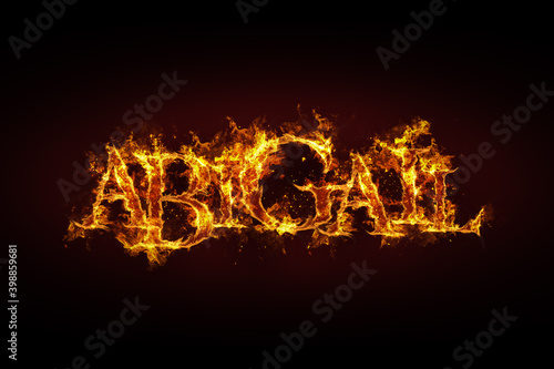 Abigail name made of fire and flames