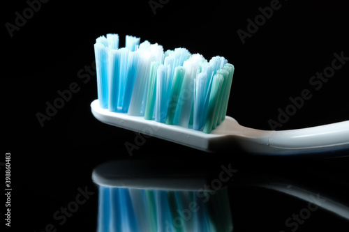 Toothbrush on black background