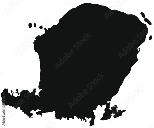 Lombok Indonesia Map, Silhouette, Gili Islands