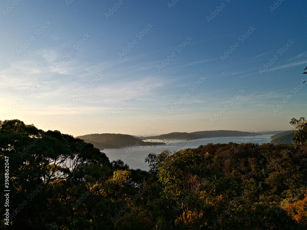 Beautiful view of the ocean, West Head Lookout towards Barrenjoey Head, Palm beach, Sydney, New South Wales, Australia
