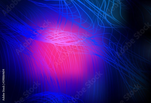 Dark Pink  Blue vector blurred template.