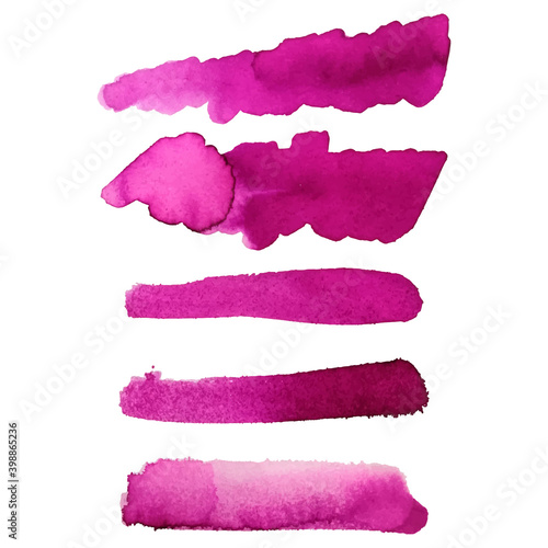 Set of watercolor vector brush strokes.