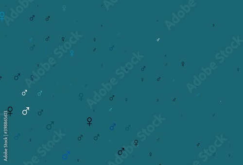 Light blue vector pattern with gender elements.