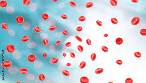 Red blood cells. 3d illustration.