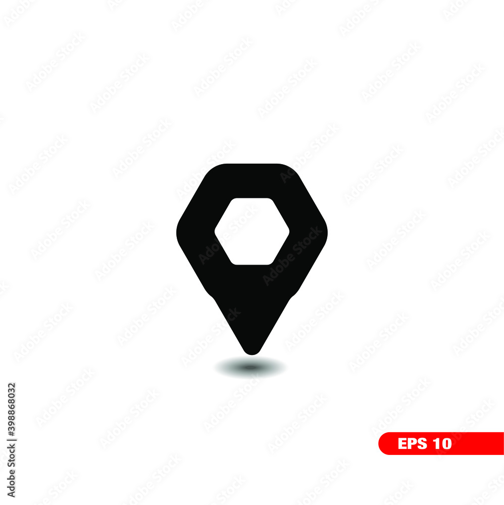 Hexagon Shape Location Icon vector. Location Hexagon Icon. Hexagon Shape Location Icon vector. Location Hexagon Icon.