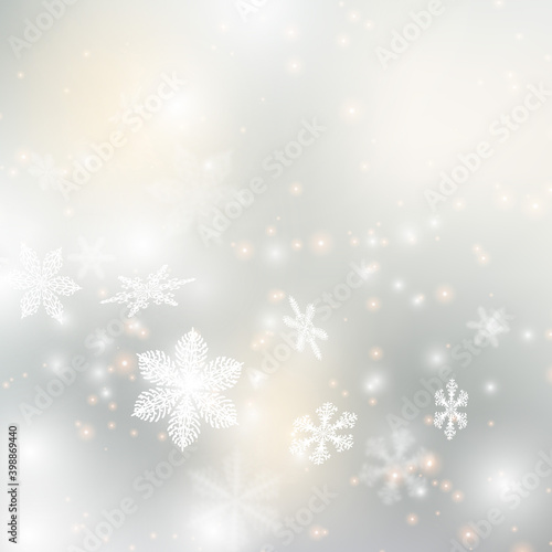 Falling Snow. White Snowflakes. Winter Blue Sky. Christmas Texture. Snow Fall Background.