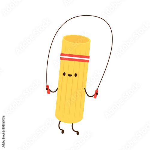 Pasta noodles character design. Pasta noodles on white background. 