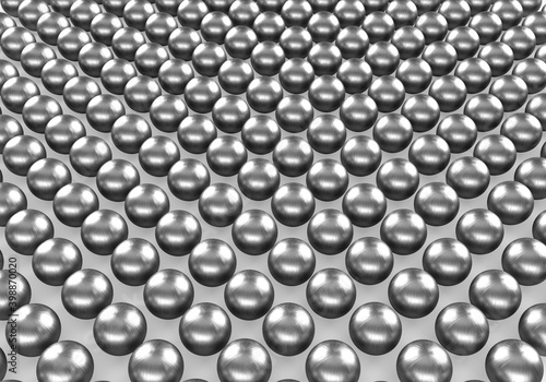 A group of 3d silver balls on isolated background. Concept of team work for business. Sad crowd. 3d rendering..