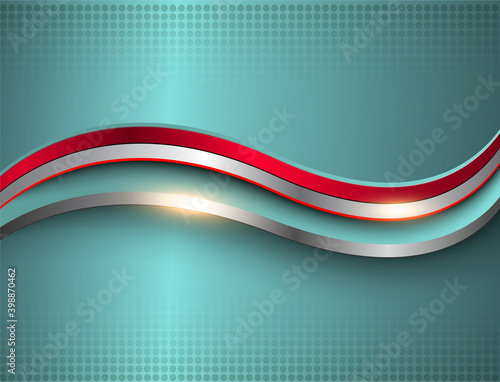 Business background, silver green metallic elegant 3D vector design.