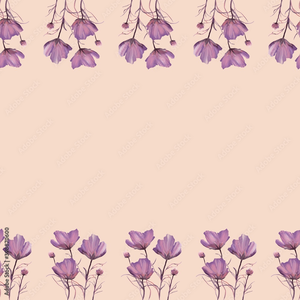 Beautiful floral border for design. Beautiful floral border for design.