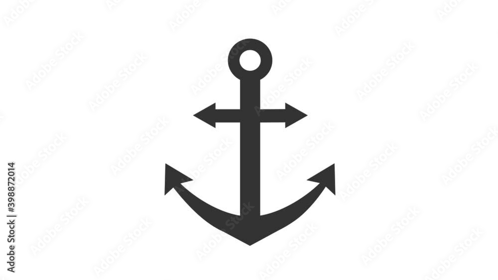 Animated anchor icon on white background Animated anchor icon on white background