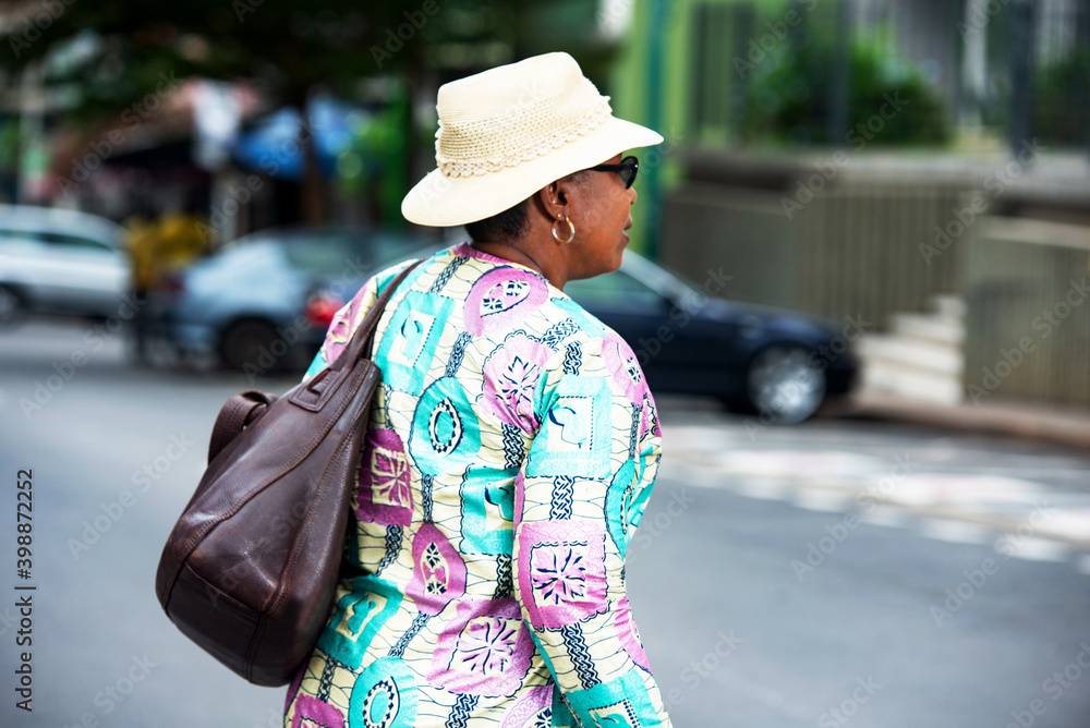 businesswoman walking on the street