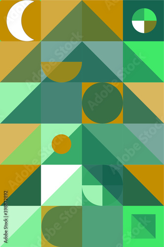 Christmas postcard. Neo geometric. Christmas tree.