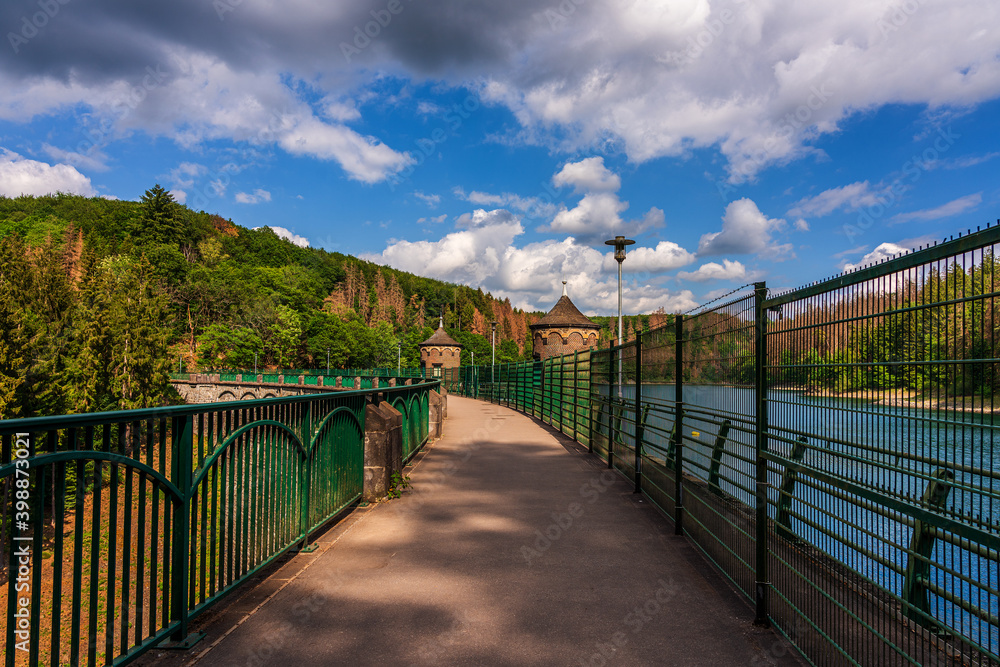 Sengbach dam a drinking water dam in Solingen, Germany. Sengbach dam a drinking water dam in Solingen, Germany.