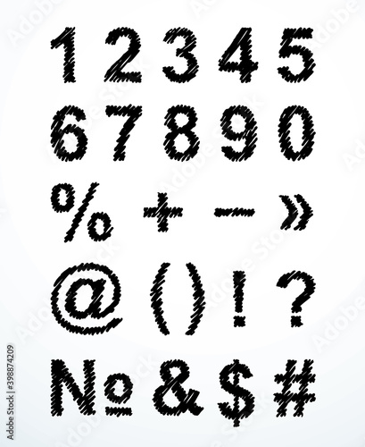 Vector hand-drawn font shaded marker