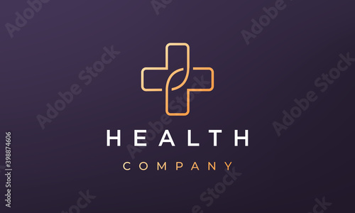 simple clinic logo concept in modern style