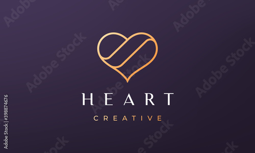 Feminine love logo concept with luxury and modern style