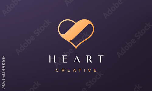 Feminine love logo concept with luxury and modern style