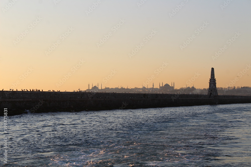 Sunset from the ferry in the Bosphorus
