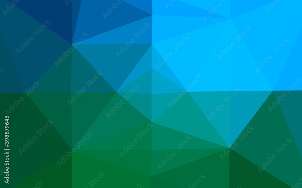 Dark Blue, Green vector triangle mosaic texture. Geometric illustration in Origami style with gradient. Template for your brand book. Dark Blue, Green vector triangle mosaic texture. Geometric illustration in Origami style with gradient. Template for your brand book.
