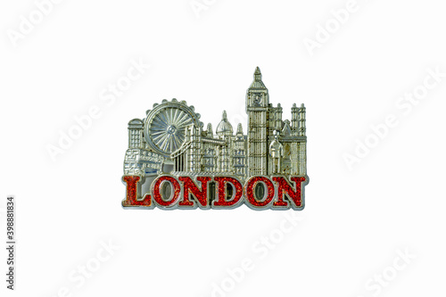 Photography fridge magnet isolated on white background - London