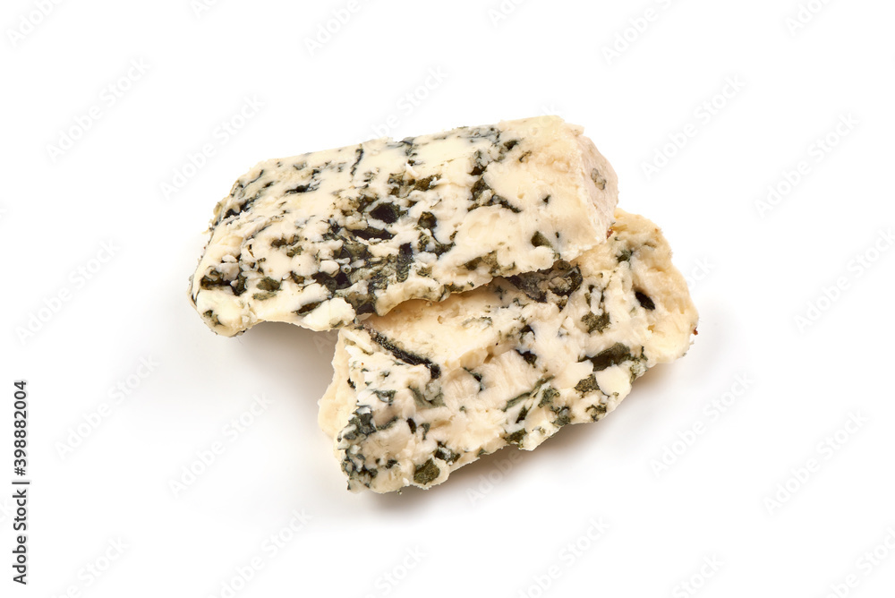 Blue cheese, gorgonzola, isolated on white background Blue cheese, gorgonzola, isolated on white background