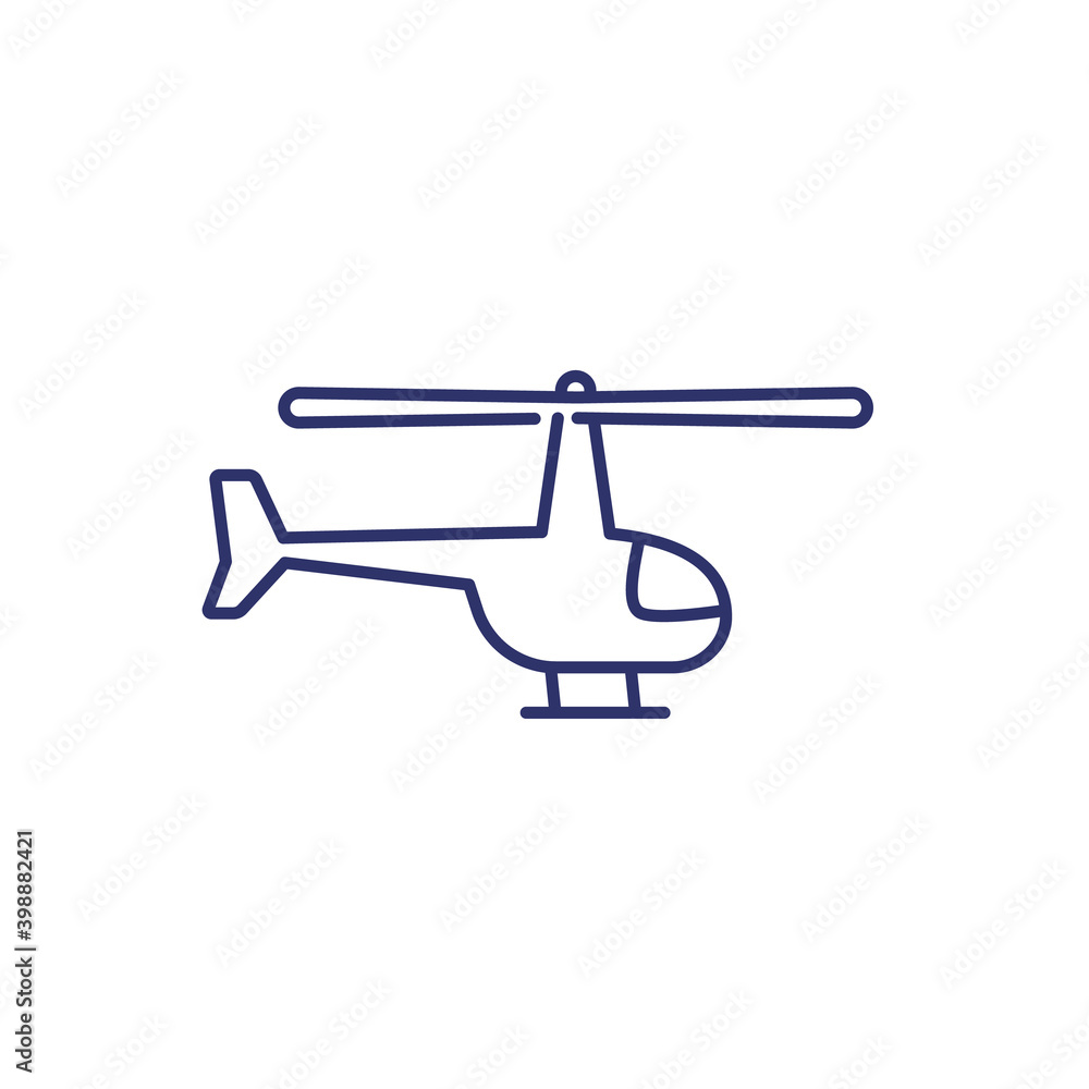 helicopter line icon on white helicopter line icon on white
