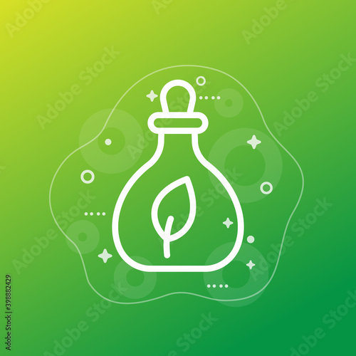 herbal homeopathic medicine line icon, vector art