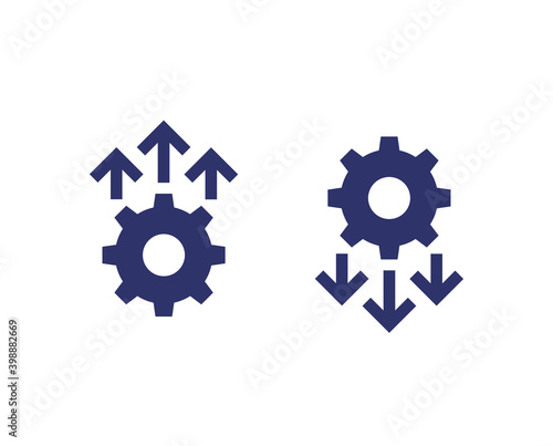 optimization icons with arrows, vector