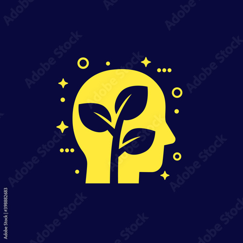 personal growth, mindset icon, vector