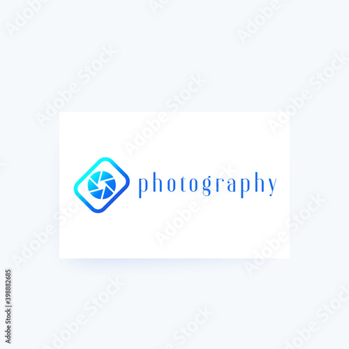 photography logo with camera, minimal design, vector