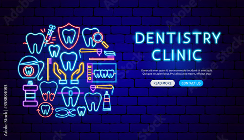 Dentistry Clinic Neon Banner Design