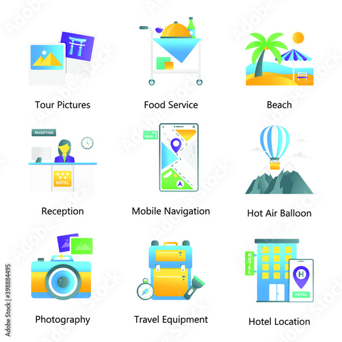 
Flat Gradient Vectors of Travel and Hotel Services
