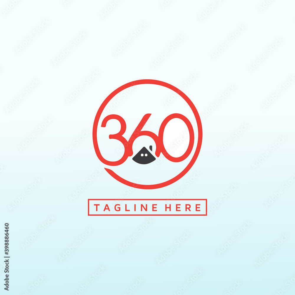 Obraz premium 360 degree real estate, 360 vector logo design template idea and inspiration.