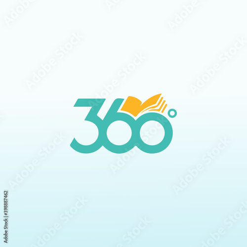 360 degree book icon, vector abstract logo design templates online