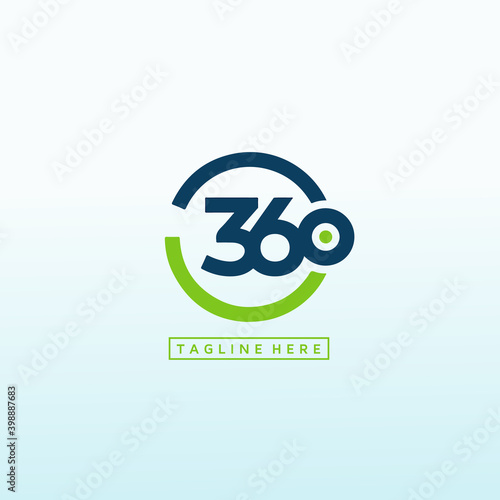 Black single round 360 degrees icon ,360 vector logo design template idea and inspiration.