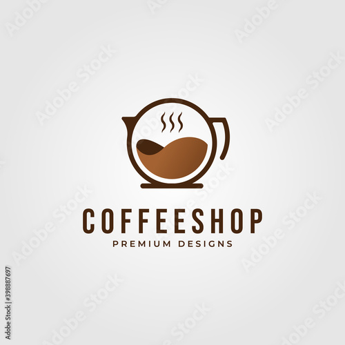 minimalist coffee shop logo vector illustration design