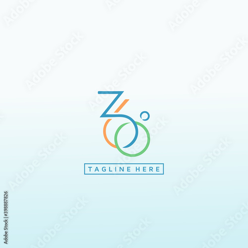 Man on blurred background holding 360 degree ,360 vector logo design template idea and inspiration.