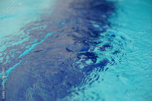 濃いブルーとターコイズブルーのスイミングプールの水面