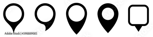 Map marker pointer icon set . Marker map icons symbol. Pointer map. GPS location.Black map markers collection design.Vector